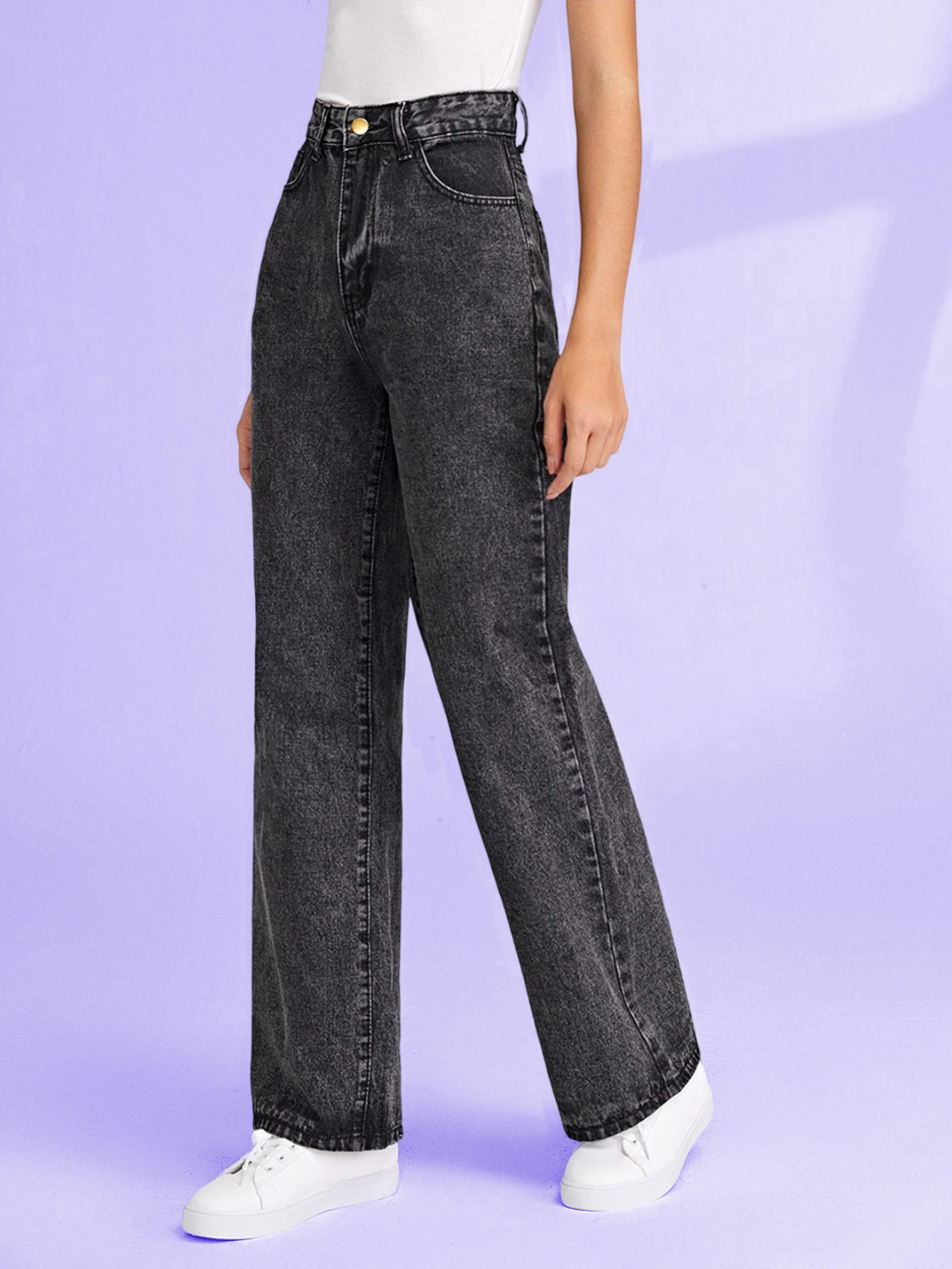 KOTTY Women Straight Fit High Rise Grey Jeans image 4