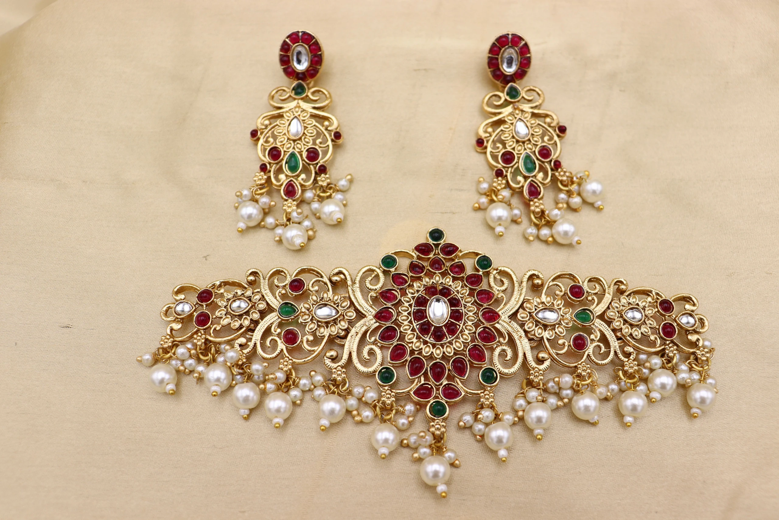 Divastri Alloy Gold-plated Multicolor Jewel Set (Pack of 1) image 3