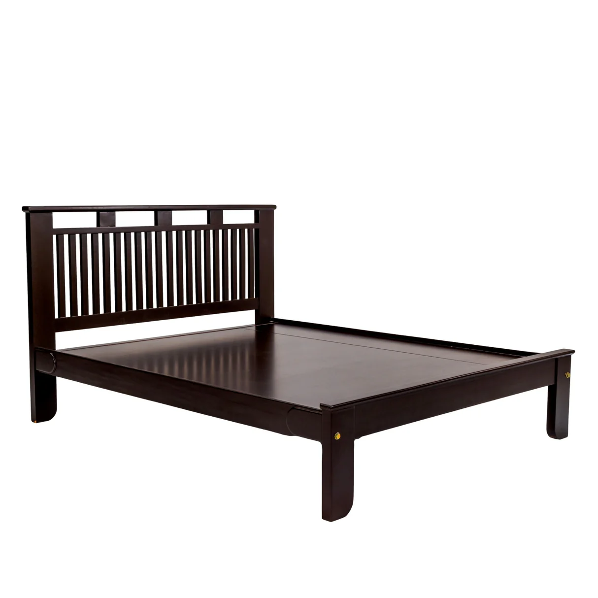 Alma Prime Wooden Bed Queen Size - Light Walnut Finish