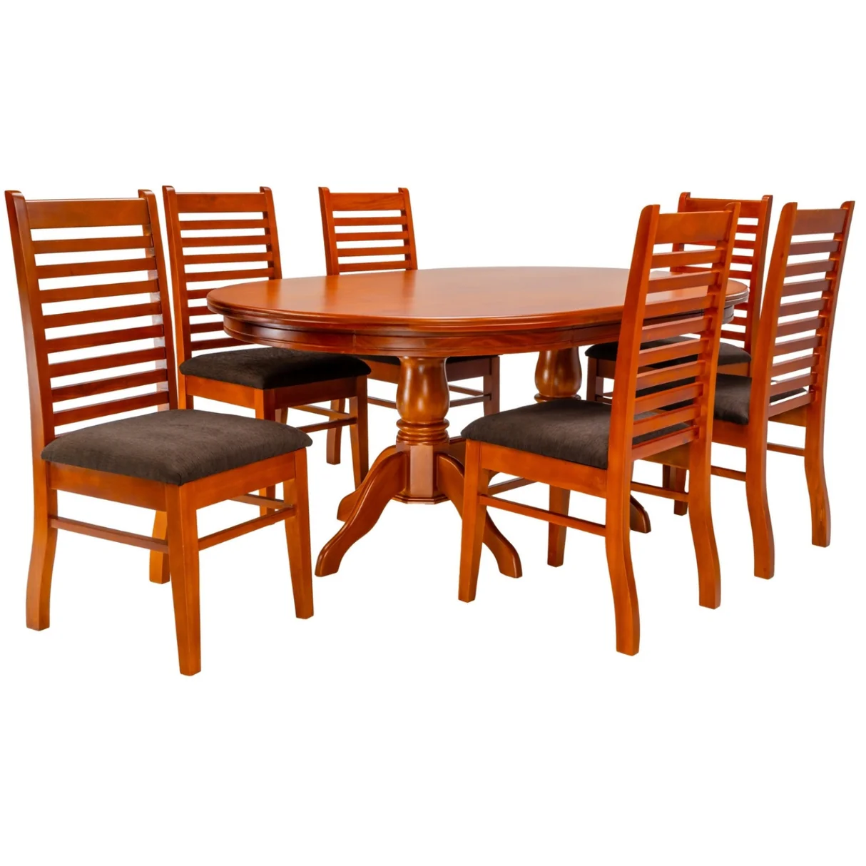 Texas Wooden Top 6-Seater Dining Set - Teak Finish image 3