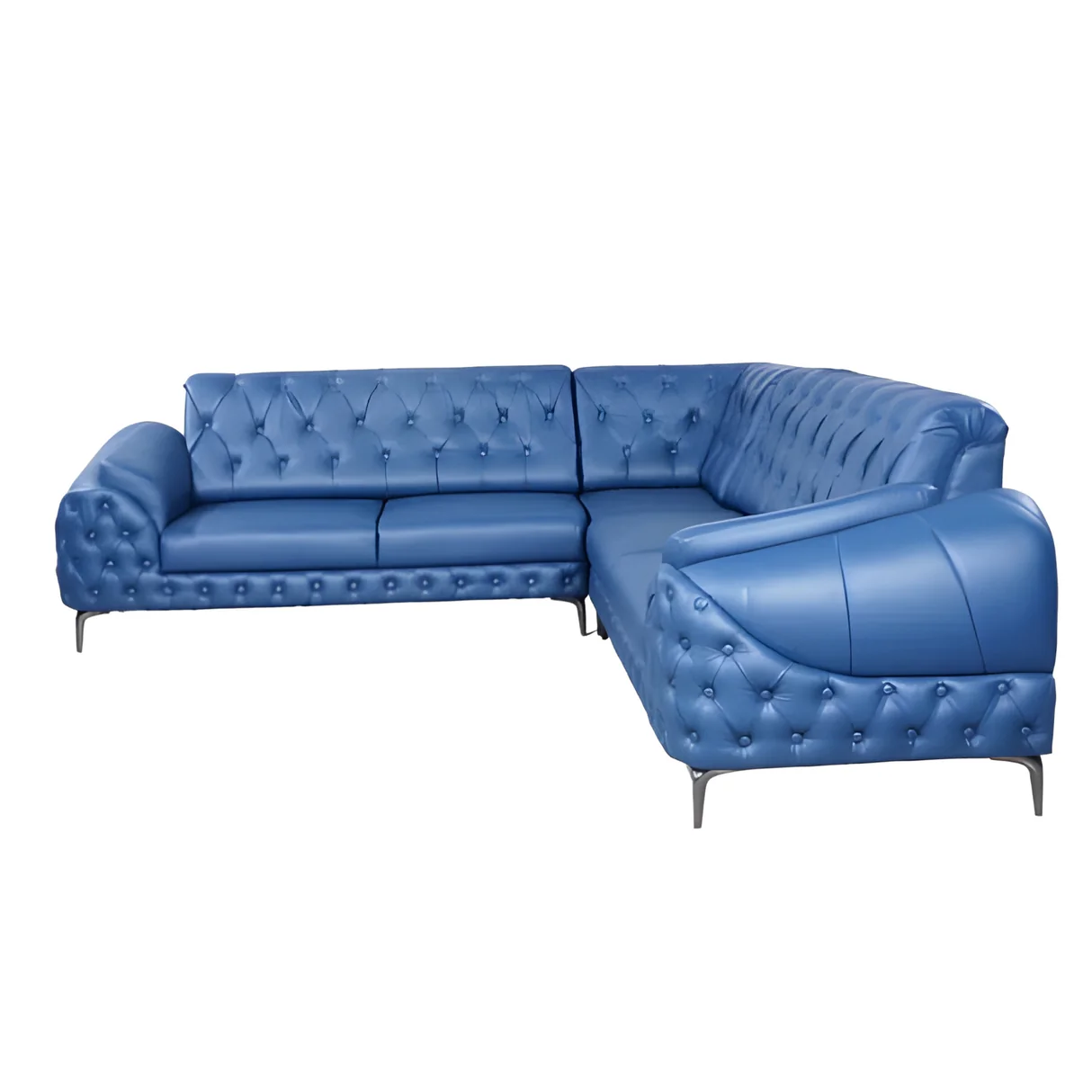 Antigua Comfort Rexine Corner Sofa (3+3+C) - Blue image 3