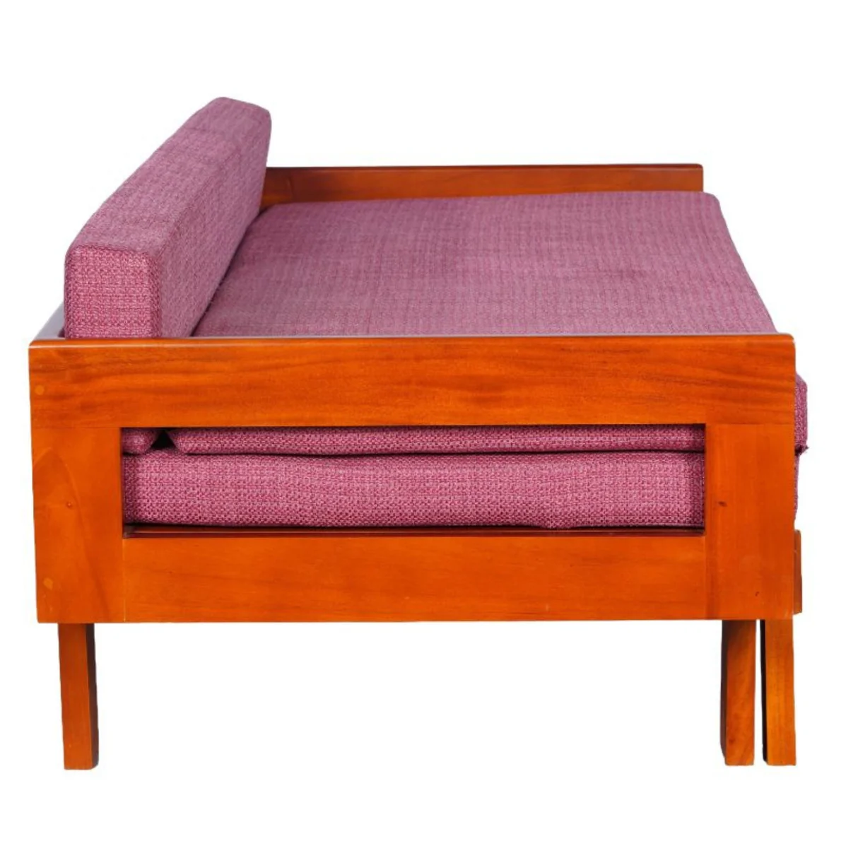 Olive Wooden Sofa cum Bed - Teak Finish image 2