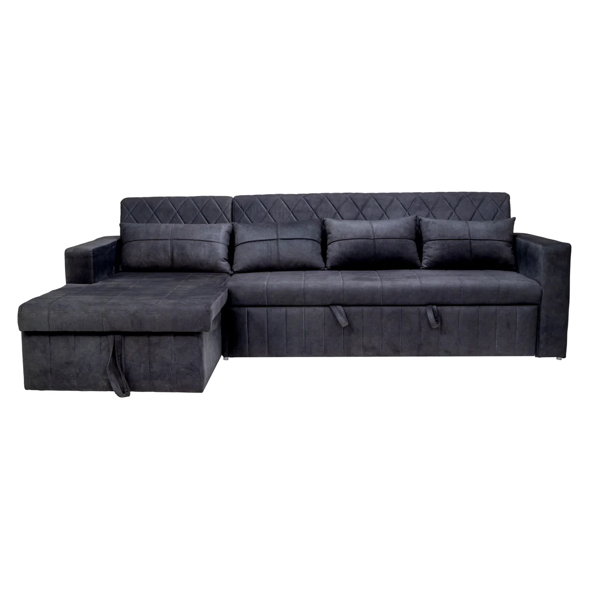 Oslo Modern Fabric Sofa Cum Bed - Dark Grey image 3